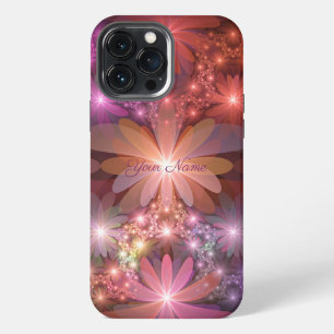 Etui iPhone 13 Pro Max Lit De Fleurs Couleur Abstraite Art Fractal Nom