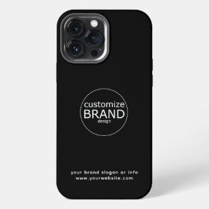 Etui iPhone 13 Pro Max Logo d'entreprise noir et blanc minimaliste pour l