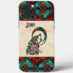 Etui iPhone 13 Pro Max Loup tribal
