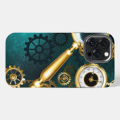 Etui iPhone 13 Pro Max Loupe en style Steampunk (Verso Horizontal)