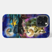Etui iPhone 13 Pro Max Loups et Lune Coque-Mate coque iphone (Verso Horizontal)