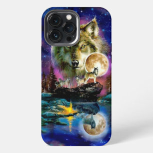Etui iPhone 13 Pro Max Loups et Lune Coque-Mate coque iphone