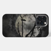 Etui iPhone 13 Pro Max Lune et Corbeau (Verso Horizontal)