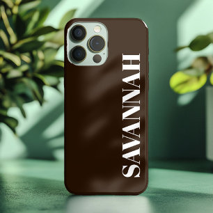 Etui iPhone 13 Pro Max Maison de ferme Brun nom personnalisé simple