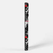 Etui iPhone 13 Pro Max Marbre Abstrait Rouge, Blanc et Noir (Côté droit)