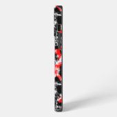 Etui iPhone 13 Pro Max Marbre Abstrait Rouge, Blanc et Noir (Côté gauche)