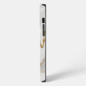Etui iPhone 13 Pro Max Marbre blanc et or élégant (Côté gauche)