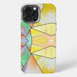 Etui iPhone 13 Pro Max Marbre rose jaune élégant moderne esthétique