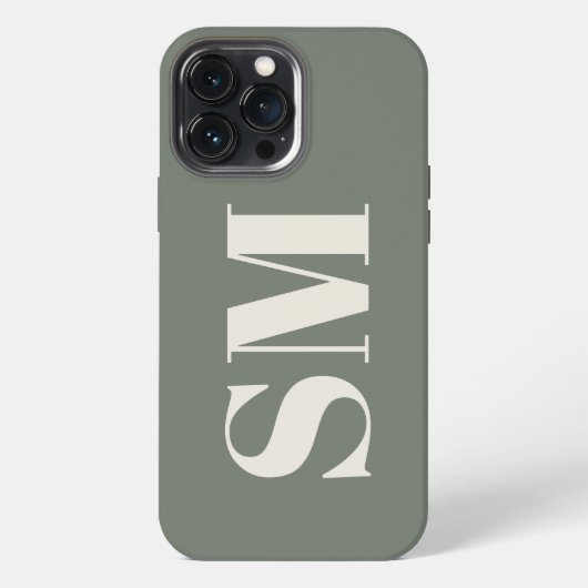 Etui iPhone 13 Pro Max Marque initiale de Sage Élégant (Verso)