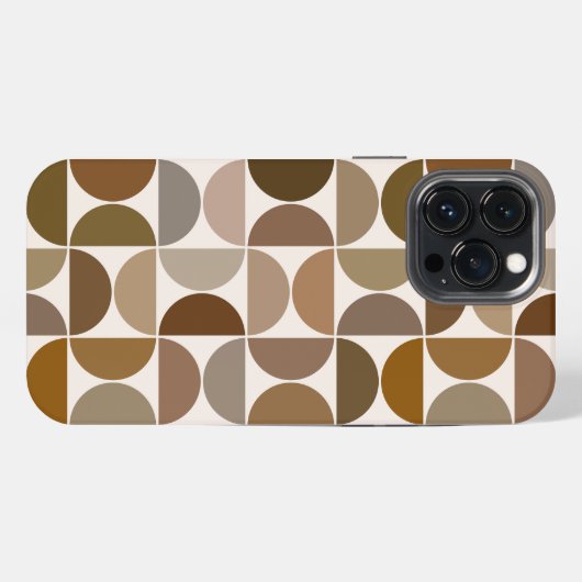 Etui iPhone 13 Pro Max MCM Semi-cycles Browns+Cream Big Motif (Verso Horizontal)
