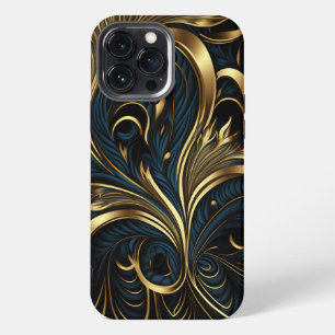 Etui iPhone 13 Pro Max Meilleurs boîtiers de téléphone noir et or élégant