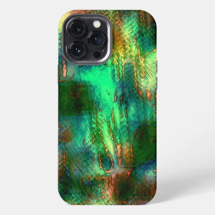 Etui iPhone 13 Pro Max Mélange de taches et de texture polonaise, vert br