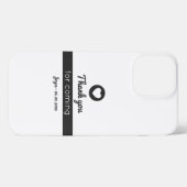 Etui iPhone 13 Pro Max Merci d'être venu Élégant Noir et Blanc (Verso Horizontal)