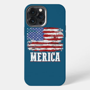 Etui iPhone 13 Pro Max Merica Drapeau américain 4 juillet garçons filles