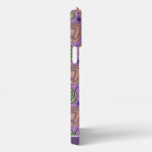 Etui iPhone 13 Pro Max Modèle fleuri violet grande fleur avec nom (Côté droit)