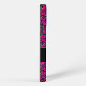 Etui iPhone 13 Pro Max Modern Girly Hot Pink Roses Custom Name Monogram  (Côté droit)