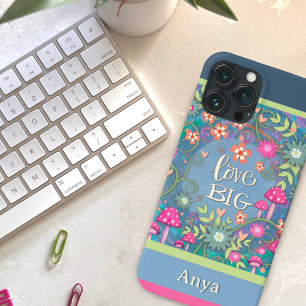 Etui iPhone 13 Pro Max Modern Love Grand Papillon Floral Pastel Personnal
