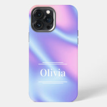 Moderne dégradé holographique minimal rose violet
