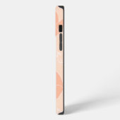 Etui iPhone 13 Pro Max Monogram M Moderne Motif Papillon Abricot Pêche (Côté gauche)