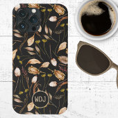 Etui iPhone 13 Pro Max Monogramme de feuillage bohème