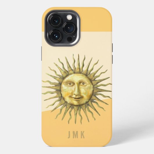 Etui iPhone 13 Pro Max Monogramme de la face solaire céleste (Verso)