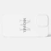 Etui iPhone 13 Pro Max Monogramme et nom personnalisés classiques (Verso Horizontal)