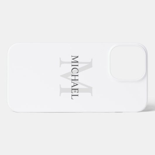 Etui iPhone 13 Pro Max Monogramme et nom personnalisés classiques (Verso Horizontal)