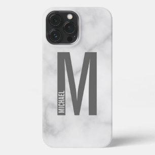 Etui iPhone 13 Pro Max Monogramme et nom personnalisés modernes