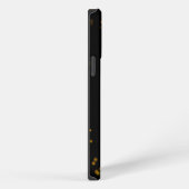 Etui iPhone 13 Pro Max Monogramme Initial Effet Bokeh Noir Élégant (Côté droit)