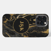 Etui iPhone 13 Pro Max Monogramme initial marbré moderne (Verso Horizontal)