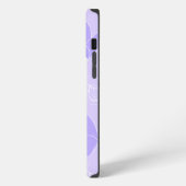 Etui iPhone 13 Pro Max Monogramme M Motif papillon bleu moderne Lilac (Côté gauche)