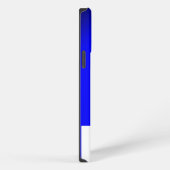 Etui iPhone 13 Pro Max Monogramme Moderne Blanc Bleu Uni (Côté droit)