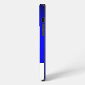 Etui iPhone 13 Pro Max Monogramme Moderne Blanc Bleu Uni (Côté gauche)