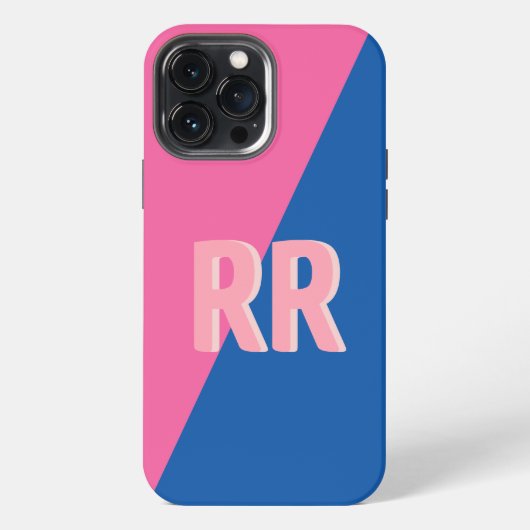 Etui iPhone 13 Pro Max Monogramme moderne coloré (Verso)