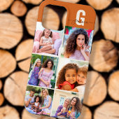 Etui iPhone 13 Pro Max Monogramme Script Élégant 6 Photo Marron Doré