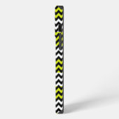 Etui iPhone 13 Pro Max Monogramme Zigzag Chevron Vert Blanc Noir (Côté gauche)