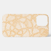 Etui iPhone 13 Pro Max Mosaïque feuille aléatoire pâle orange (Verso Horizontal)