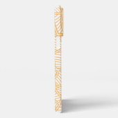 Etui iPhone 13 Pro Max Mosaïque feuille aléatoire pâle orange (Côté droit)