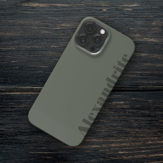 Etui iPhone 13 Pro Max Moss moderne Green Nom personnalisé Anniversaire