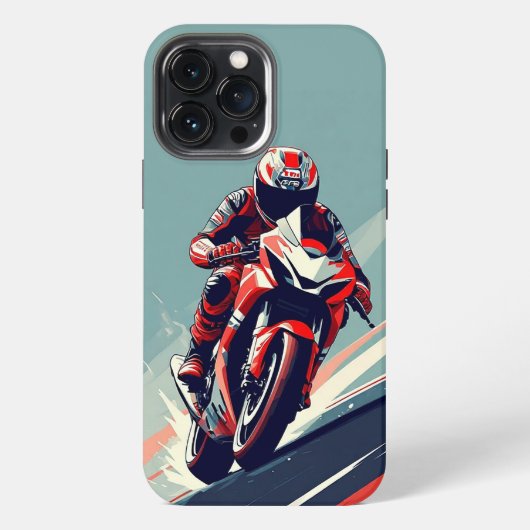 Etui iPhone 13 Pro Max 🌅 Motard rapide le long de l'océan sinueux (Verso)