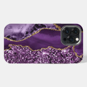 ETUI iPhone 13 PRO MAX MOTIF AGATE OR & VIOLET (Verso Horizontal)