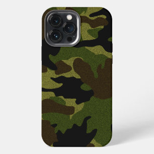 Etui iPhone 13 Pro Max Motif Camouflage militaire Faux Cloth Green Camo