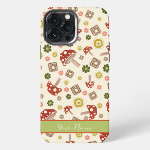 Etui iPhone 13 Pro Max Motif champignon floral tendance Nom joli