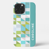Etui iPhone 13 Pro Max Motif d'art Carré triangles Polygon (Verso)