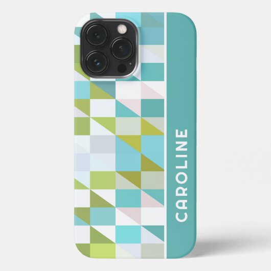 Etui iPhone 13 Pro Max Motif d'art Carré triangles Polygon (Verso)