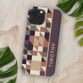 Etui iPhone 13 Pro Max Motif d'art Carré Triangles Polygon Personnalisé