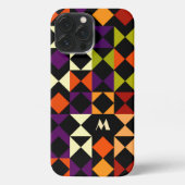 Etui iPhone 13 Pro Max Motif d'art orange rouge orange violet noir (Verso)
