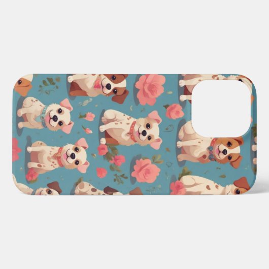 Etui iPhone 13 Pro Max Motif de chiens coupés (Verso Horizontal)