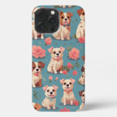 Etui iPhone 13 Pro Max Motif de chiens coupés (Verso)
