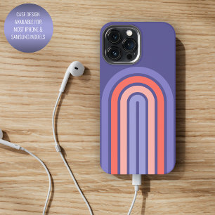 Etui iPhone 13 Pro Max Motif de lignes arrondies orange violet pêche